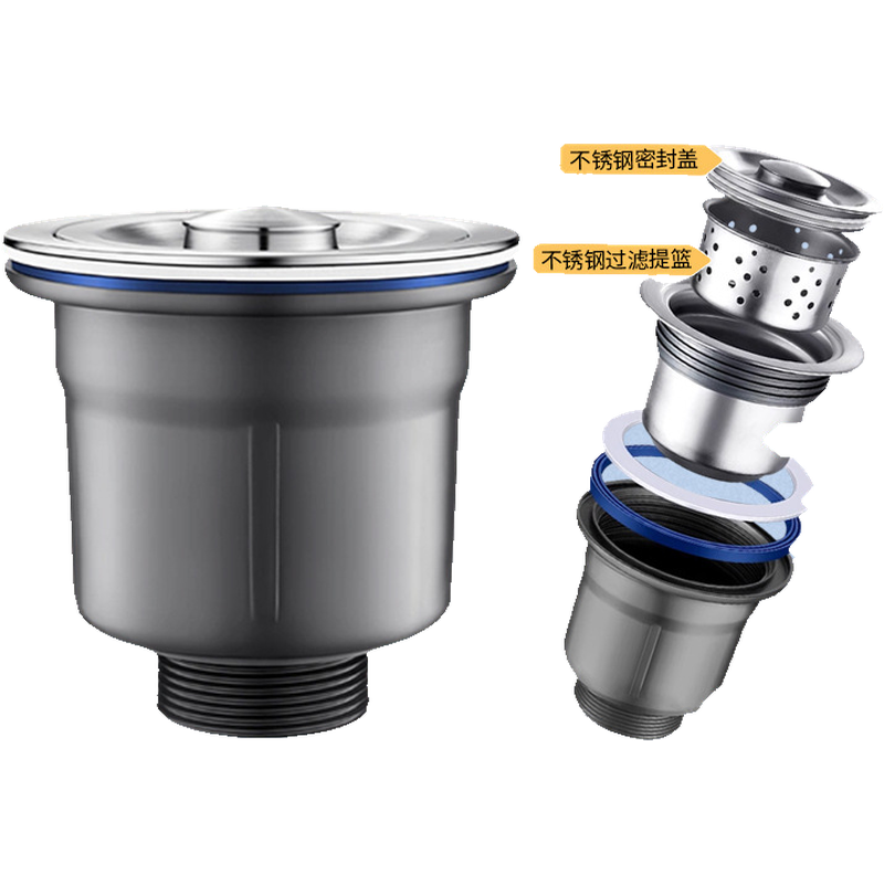 洗碗池配件盆下水漏塞器双槽洗菜通用不锈钢提笼厨房单槽下水水槽,淘宝优惠券,粉丝福利购,淘宝优惠卷