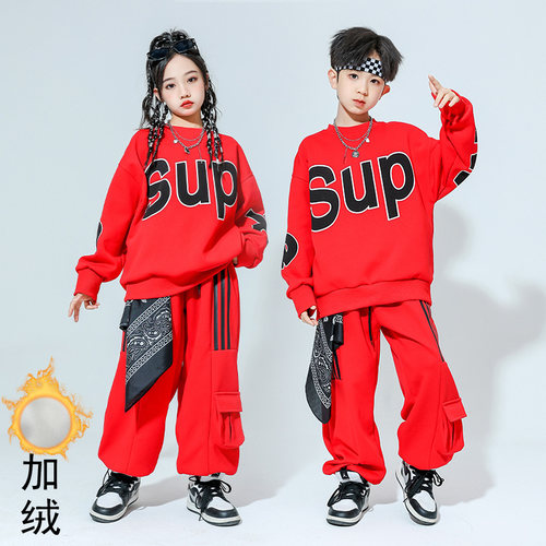 街舞儿童潮服秋季啦啦队演出服班服衣服中小学生运动会开幕式服装 - 图3