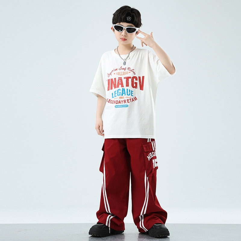 街舞儿童潮服男童酷帅美式T恤hiphop爵士舞蹈演出服女童练功裤子,淘宝优惠券,粉丝福利购,淘宝优惠卷