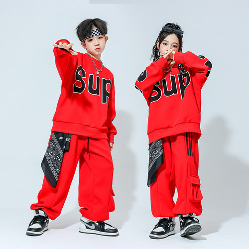 街舞儿童潮服秋季啦啦队演出服班服衣服中小学生运动会开幕式服装 - 图1