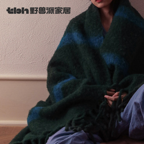 tbh野兽派家居南非马海毛盖毯四季客厅沙发毯子办公室披肩午睡毯 - 图1