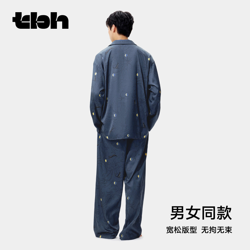 tbh野兽派家居都市野兽黑豹星光缎家居服男四季可外穿情侣睡衣女,淘宝优惠券,粉丝福利购,淘宝优惠卷