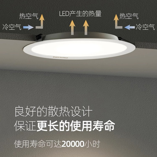 飞利浦led筒灯超薄嵌入式射灯75mm客厅家用孔灯9/12公分10cm开孔 - 图0