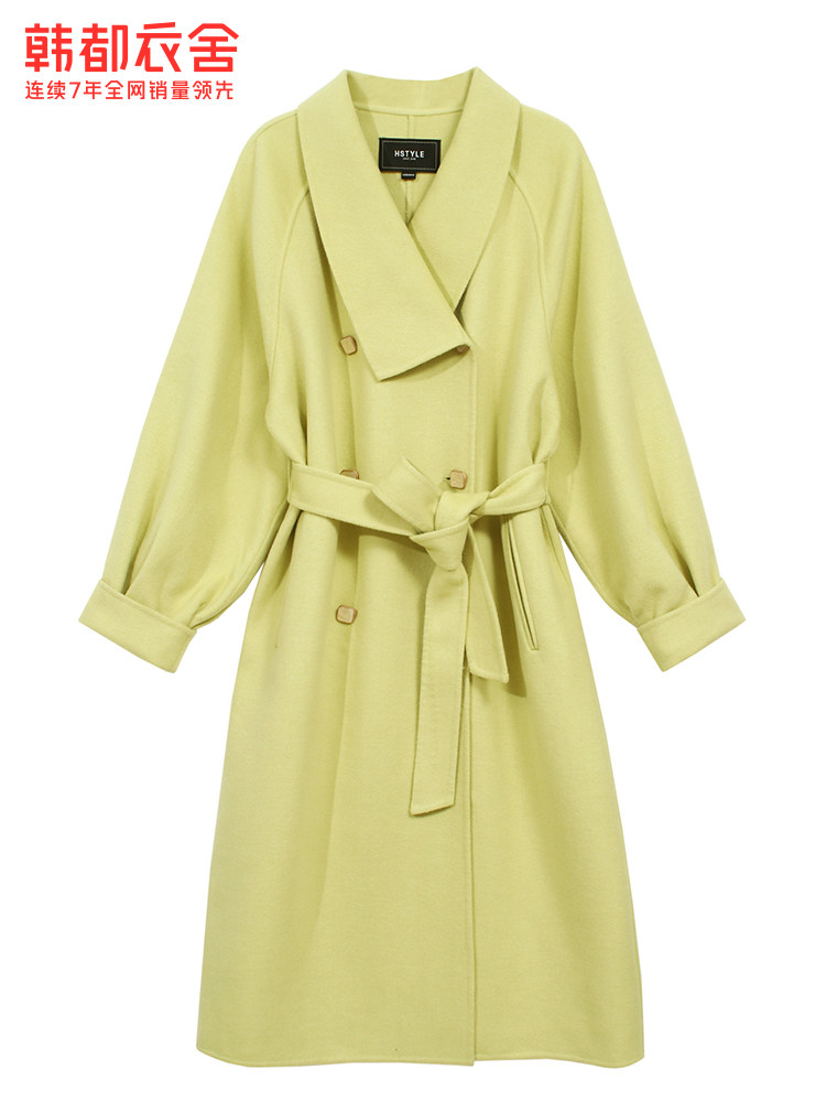 韩都衣舍outlets冬季双面呢中长款 韩都衣舍outlets店毛呢外套