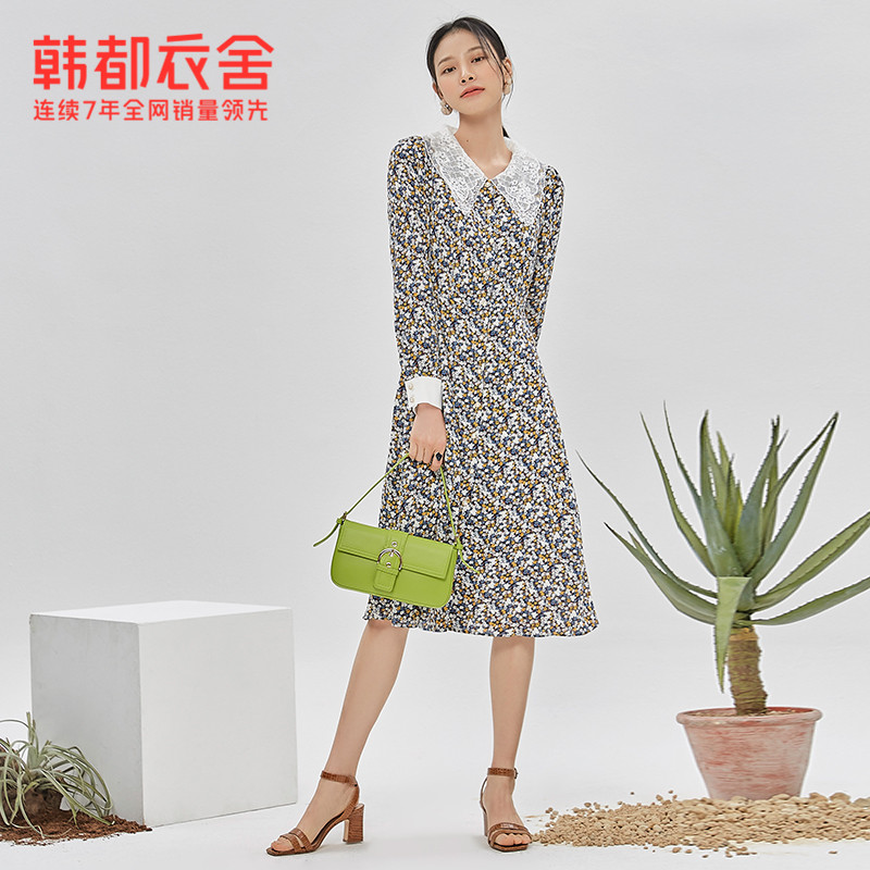 韩都衣舍outlets2020秋季新款长裙 韩都衣舍outlets店连衣裙