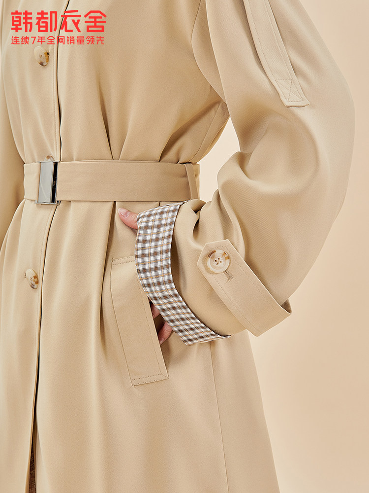 韩都衣舍outlets女2021秋冬装风衣 韩都衣舍outlets店风衣