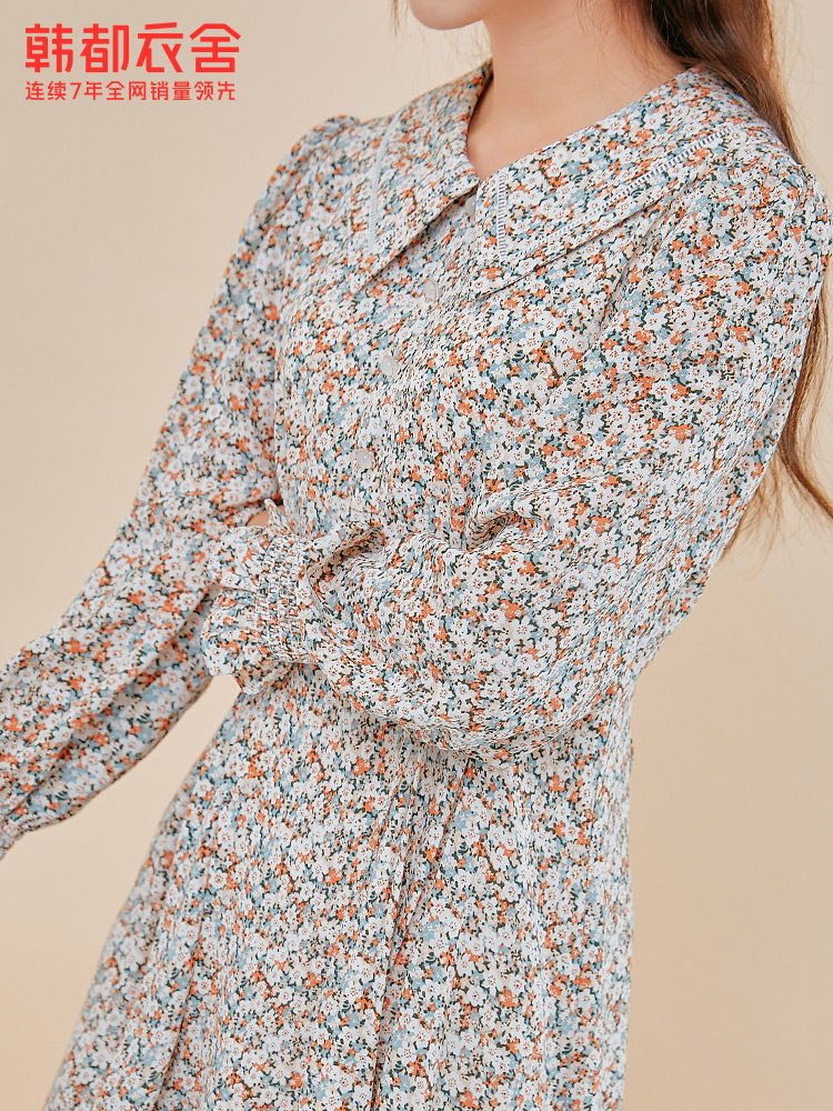 韩都衣舍outlets中长款碎花连衣裙 韩都衣舍outlets店连衣裙