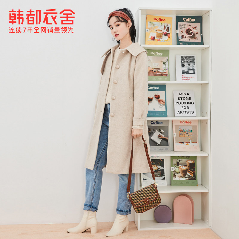 韩都衣舍outlets冬装新款韩版ins 韩都衣舍outlets店毛呢外套