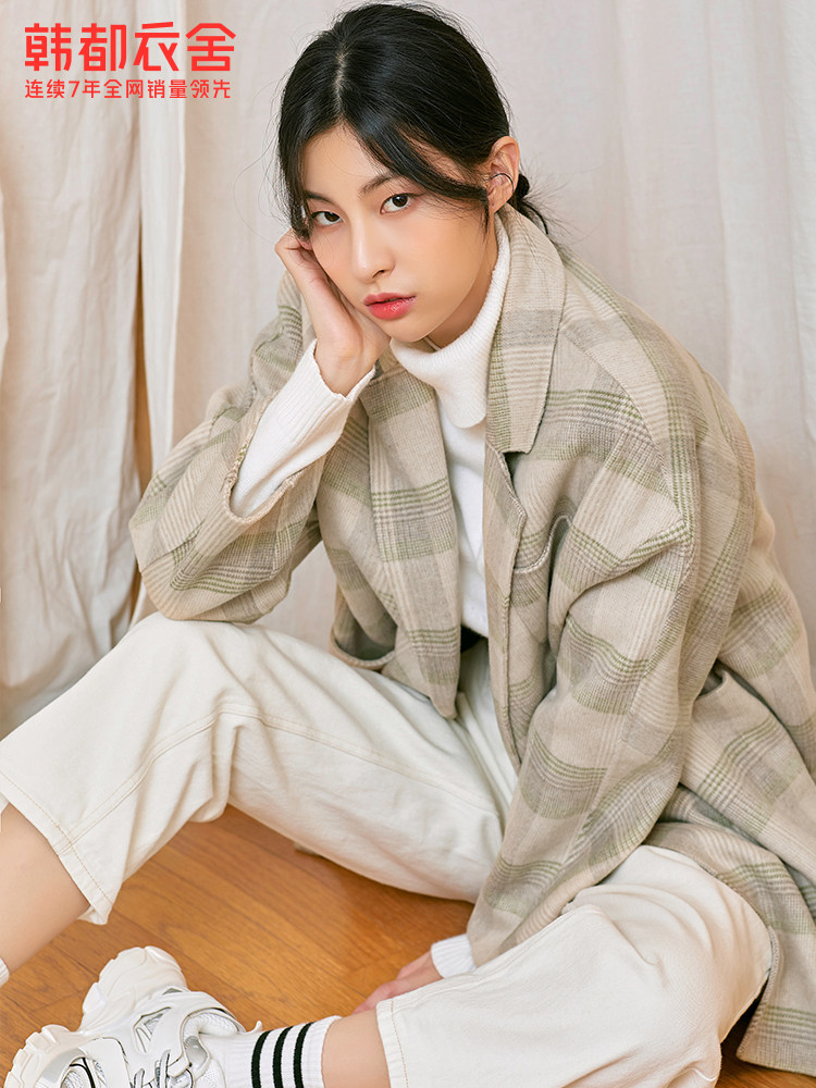 韩都衣舍outlets2021春装新款大衣 韩都衣舍outlets店毛呢外套