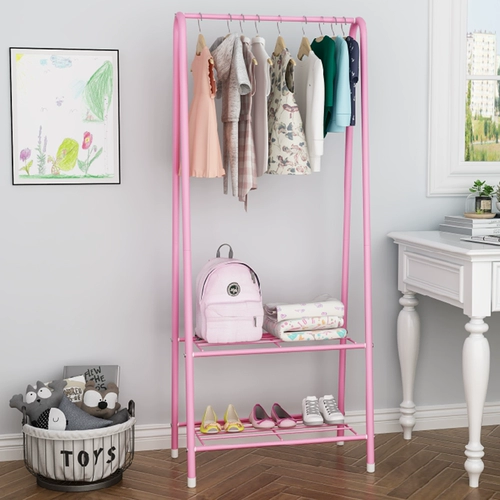 Подвесная вешалка для спальни не занимает место, чтобы приземлиться, сплошной и стабильной, может переместить вешалку с колесами с простым покрывающим стойкой.