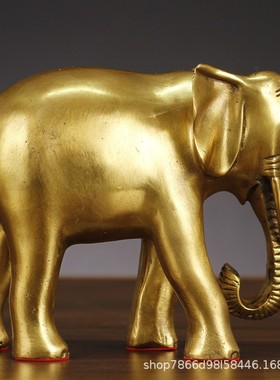黄铜工艺品摆件吸水象光身象珠宝象工艺品摆设家居装饰礼品