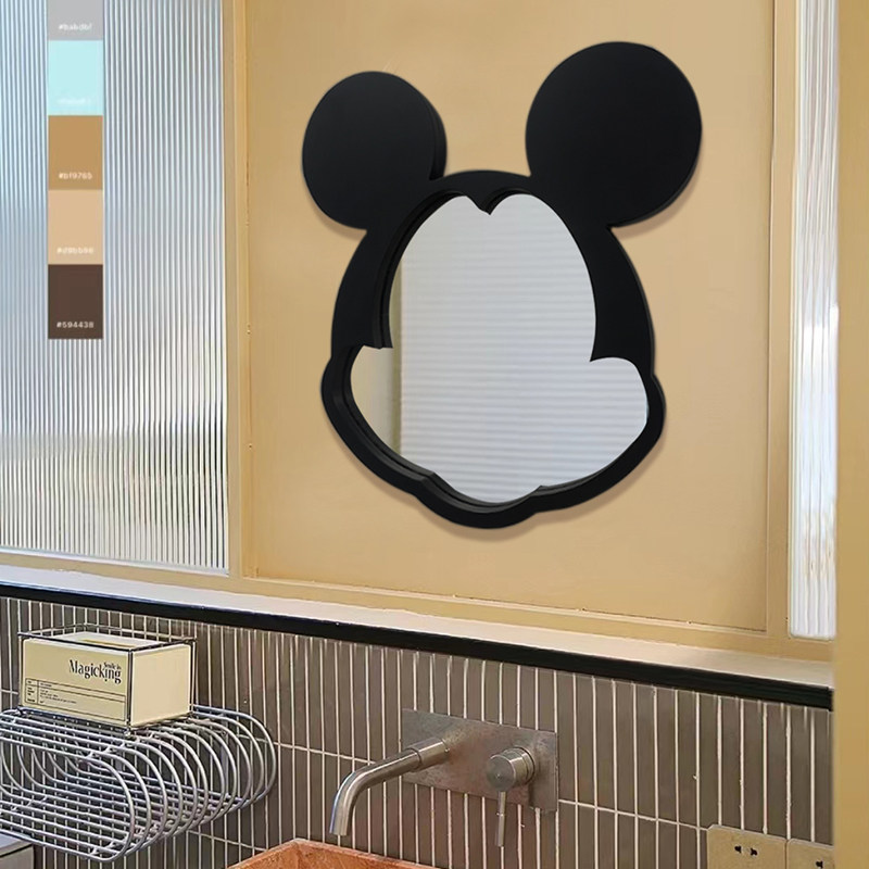 艺术米奇镜壁挂创意卫生间镜子现代背景墙装饰镜轻奢卧室化妆台镜,淘宝优惠券,粉丝福利购,淘宝优惠卷