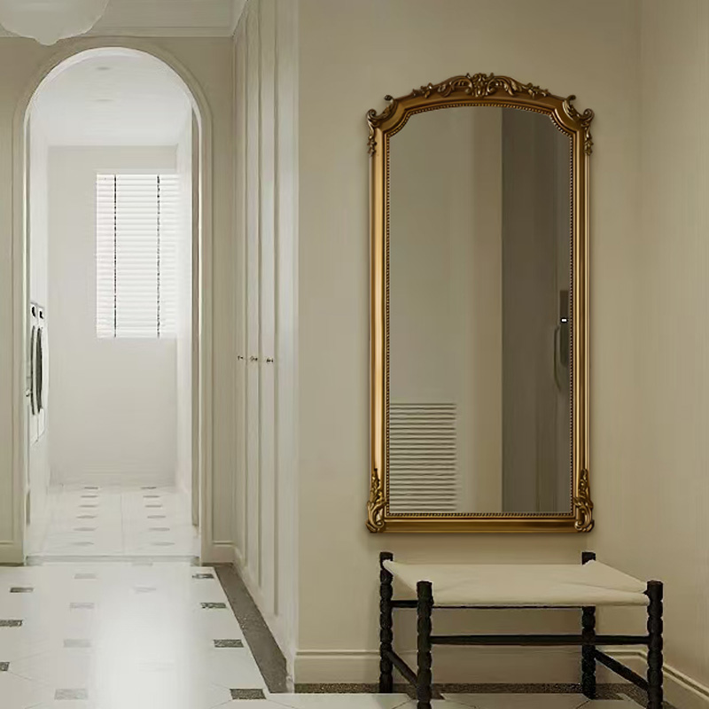 法式复古雕花全身镜家用高清穿衣镜衣帽间服装设计师试衣镜落地镜 - 图2