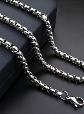 TACAPS方珍珠钛钢项链男女通用