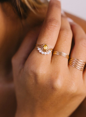 珍珠14K注金戒指闭口精致气质