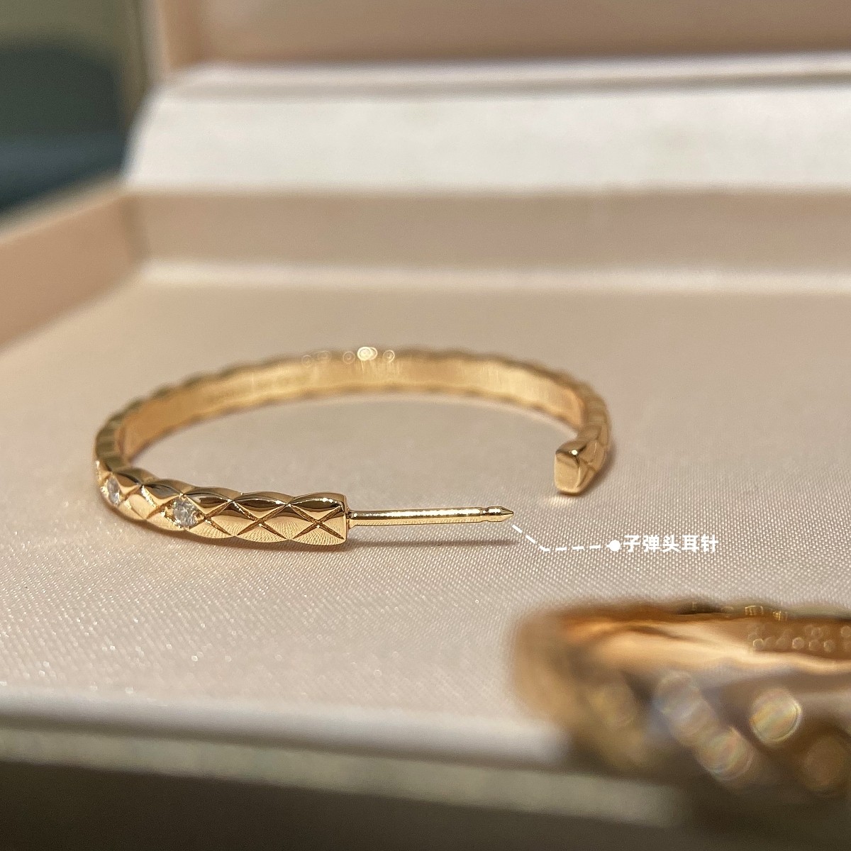 菱格大圈耳环925纯银圆圈间钻小香风窄版轻奢高级感复古耳饰欧美,淘宝优惠券,粉丝福利购,淘宝优惠卷