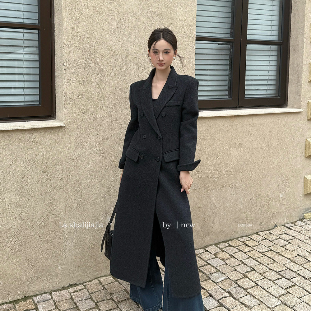 LS述致 简约优雅时髦长款风衣外套女2025秋冬新款大衣女装D2958#,淘宝优惠券,粉丝福利购,淘宝优惠卷