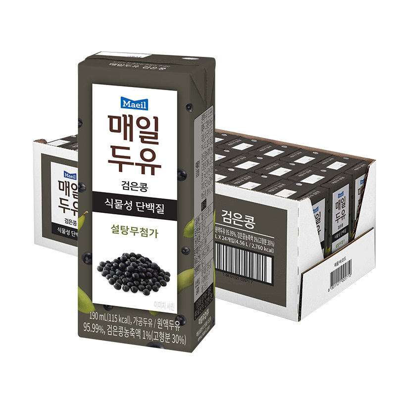 Maeil每日豆奶韩国进口黑豆奶膳食植物蛋白饮料190ml*24瓶,淘宝优惠券,粉丝福利购,淘宝优惠卷