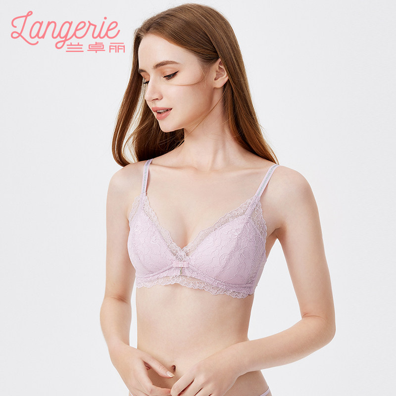 兰卓丽商场同款性感蕾丝薄款文胸 兰卓丽outlets店文胸