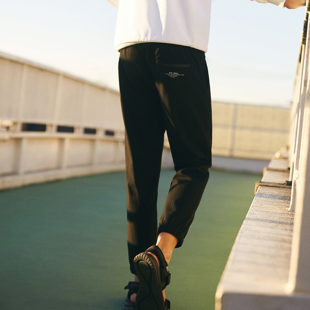 马克华菲条纹九分束腿裤子休闲裤 马克华菲outlets店休闲裤