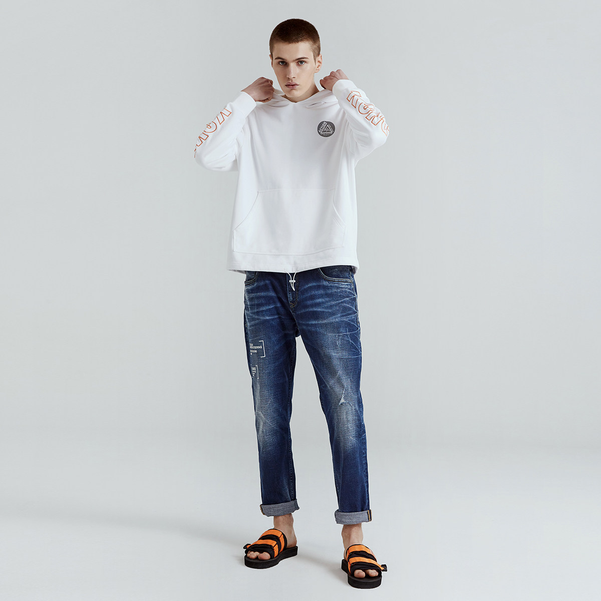 商场同款马克华菲男2018秋季牛仔裤 马克华菲outlets店牛仔裤