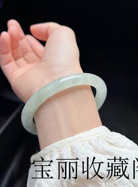 高端新疆高端天山翠冰种飘花金丝玉手镯细圆条美人叮当媲美送礼物