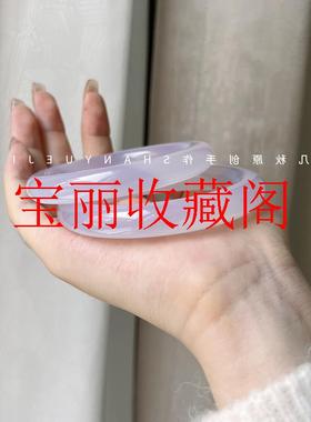 高冰白月光渐变荔枝冻玛瑙手镯冰透圆条玉髓手镯高级感时尚百搭款