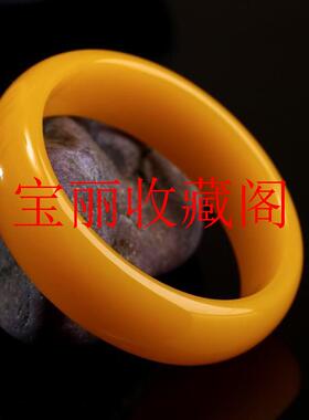 高端金丝玉手镯黄龙玉蜜蜡鸡油黄宽版时尚镯子高级感大气美人玉镯