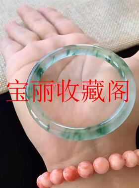 新款独龙玉细条飘蓝花翡翠色细腻