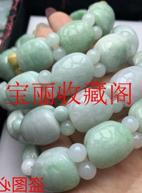 缅甸翡翠色龟壳手串玉龟甲手链玉石富甲天下玉手链霸气轻奢男带证