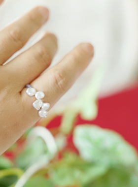 天然淡水珍珠花朵巴洛克戒指