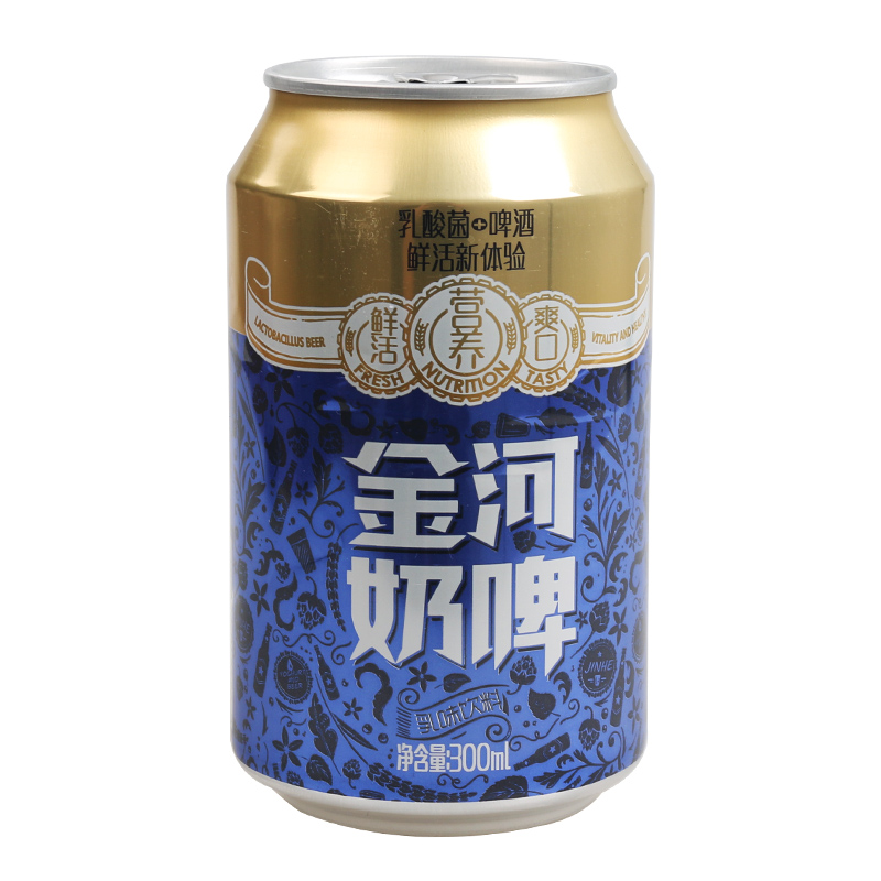 金河奶啤 乳酸菌饮料牛奶300ml*6罐装非啤酒奶啤整箱发酵酸奶饮品 - 图1