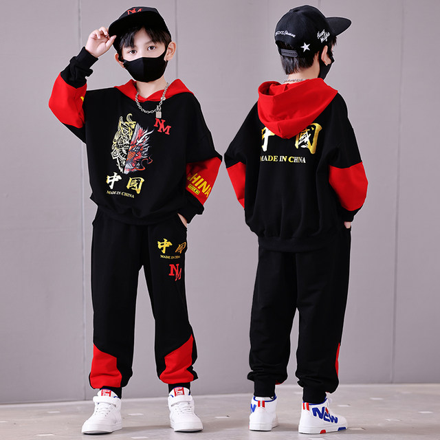 Boys' suit plus velvet new year winter spring autumn sweatshirt handsome