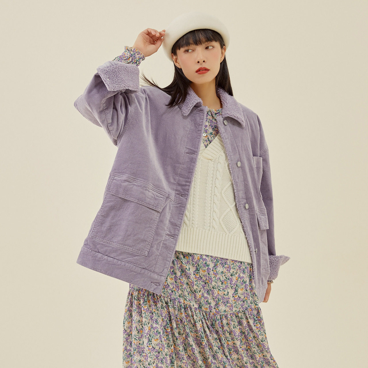 美特斯邦威灯芯绒宽松春夏仿夹克 美特斯邦威outlets店短外套