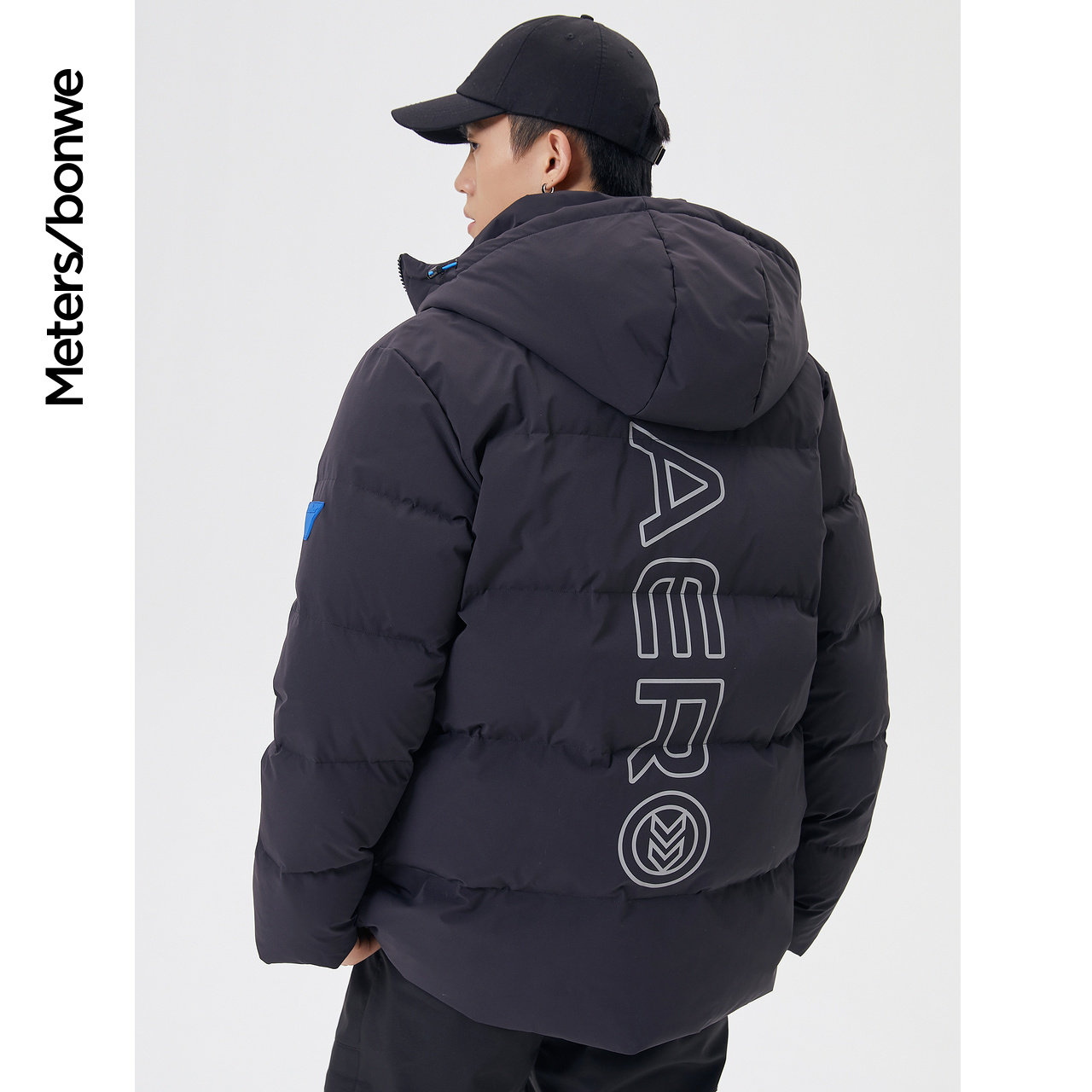 美特斯邦威男装后背印花羽绒羽绒服 美特斯邦威outlets店羽绒服