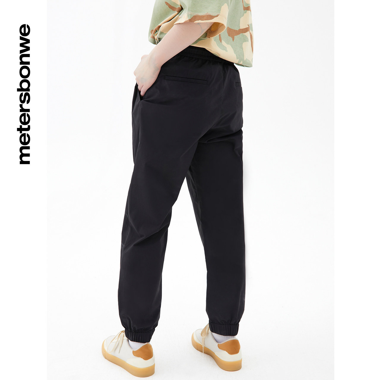 美特斯邦威弹力运动长裤男抽绳裤子 美特斯邦威outlets店休闲裤