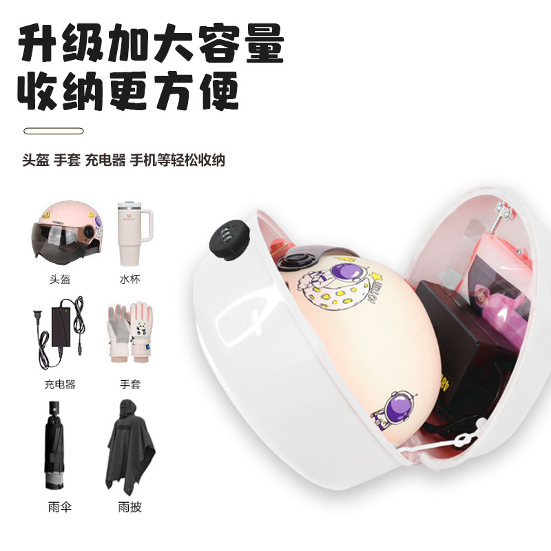 小电动车后备箱头盔收纳神器爱玛雅迪新日小电瓶车储物箱尾箱尾包 - 图2