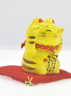 外贸可爱小巧招福招财开运陶瓷招财猫摆件开业乔迁新居礼品礼物