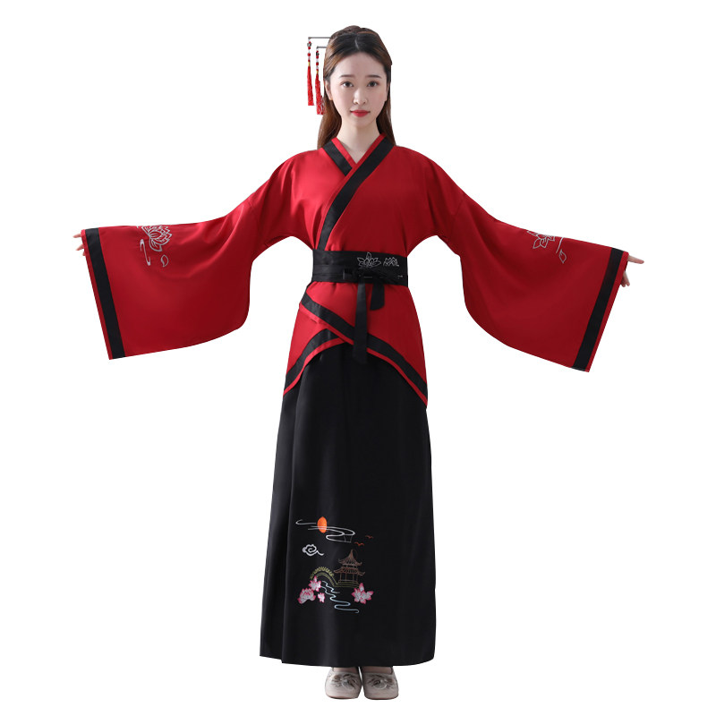 唐装女贵妃仙女写真复古曲裾汉服 美缇雅乐民族服装/舞台装