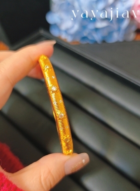 意大利点钻拉丝工艺布布同款点钻四叶草手镯太阳花手镯