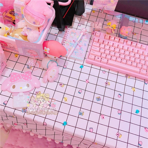 Ins черно -белая сетка Свежая и милая студенческая дизайн настольного компьютера