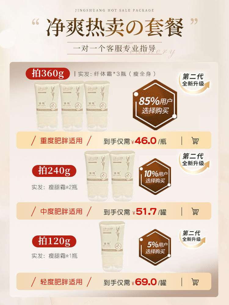 纤腿霜手臂纤体塑身形霜懒人塑身霜膏肚子松弛紧致神器,淘宝优惠券,粉丝福利购,淘宝优惠卷