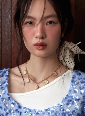 Shiitake【王玉雯同款】金色向日葵太阳花耳钉/项链