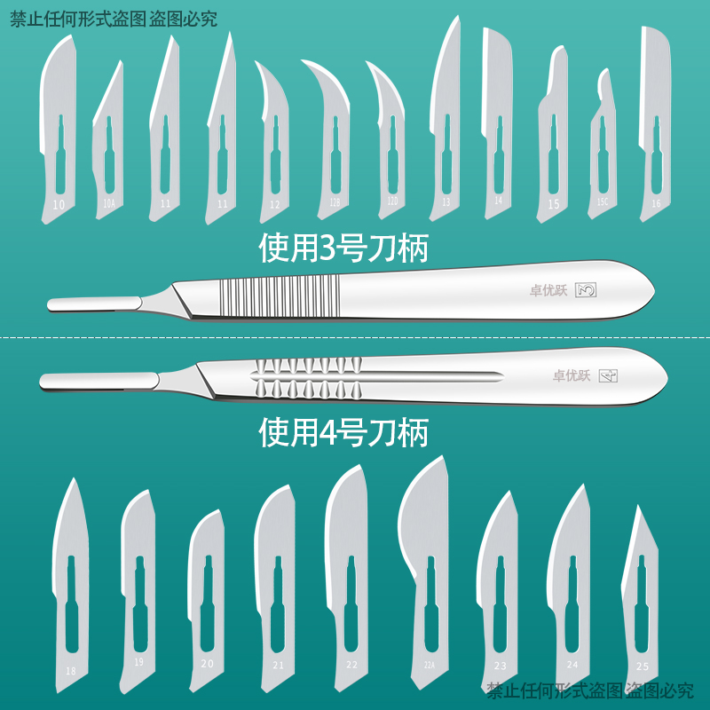 精钢不锈钢刀柄手术3号11号刀片手术4号23号碳钢12号25号22号15号-图1