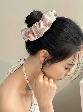 复小鹿韩系真丝大肠发圈女韩系款