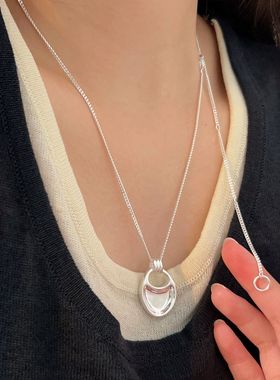 马鞍包重工毛衣链S925纯银