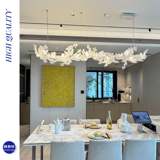 Italian designer ginkgo leaf chandelier living room dining room bar lamp island dining room art stairwell chandelier