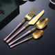 High-end 304 stainless steel knife and fork spoon small waist steak knife and fork two-piece set hotel household spoon fork scrub internet celebrity