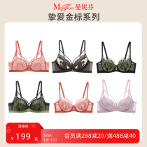 Mannefen Long Triangle No Steel Ring Comfort Poly Bra Sexy Lace Bra Lady Bra Soft Support Underwear