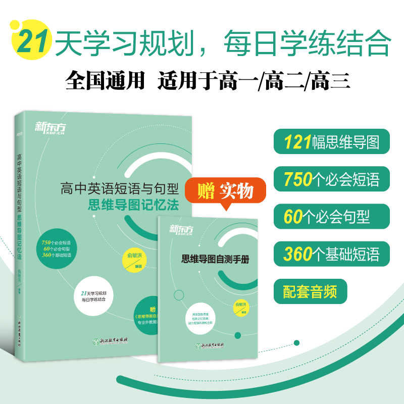 现货速发 新东方 高中英语短语与句型 思维导图记忆法 3500个高考单词练习真题词汇思维导图备考检测自测手册 - 图0